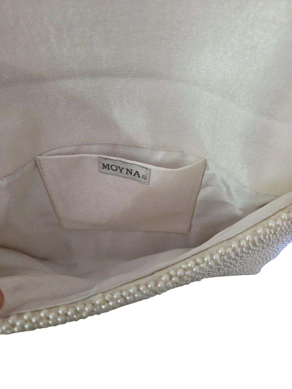 Moyna Ivory Beaded Clutch with Gold Coordinate Detailing